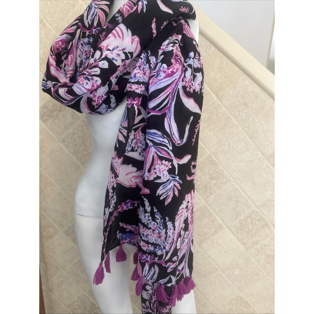 Lilly Pulitzer Resort Scarf Multicolor One Size Tassle Pink Beach Coastal Sarong